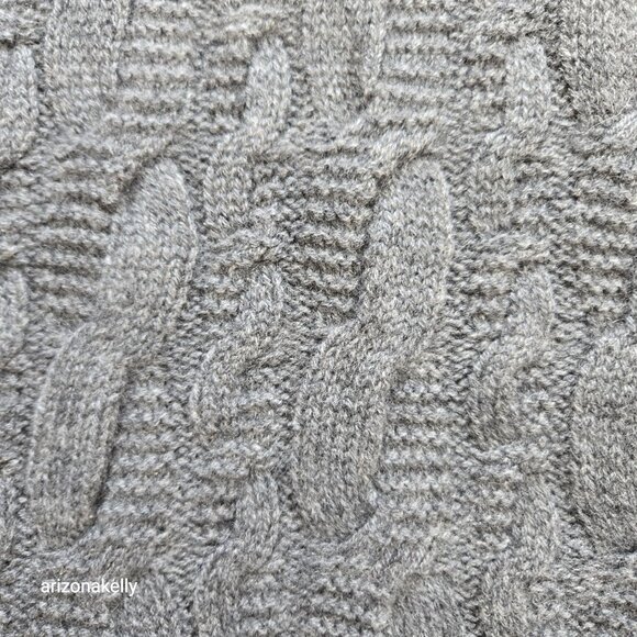 Nordstrom Cashmere Cable Knit Scarf Grey - Picture 5 of 9